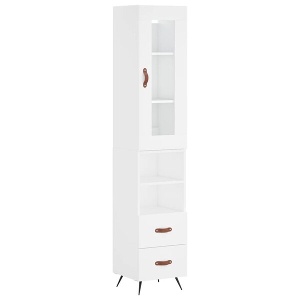 vidaXL Buffet haut Blanc 34 5x34x180 cm Bois d'ingénierie