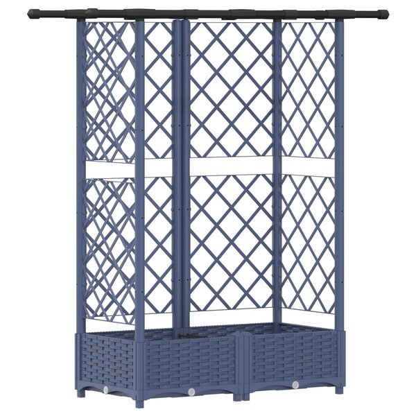 vidaXL Lit Élevé avec Treillis et Toit Gris 124 x 40 x 121 cm PP