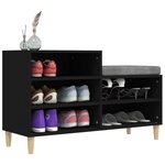 vidaXL Armoire à chaussures Noir 102x36x60 cm Bois d'ingénierie
