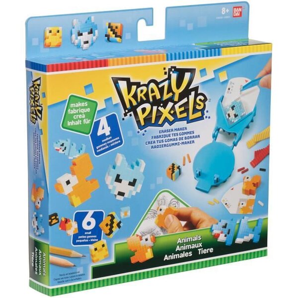 KRAZY PIXELS - Fabrique a gommes - Set de démarrage - Theme animaux