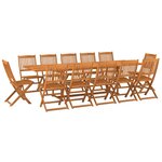 vidaXL Ensemble à manger de jardin 13 Pièces 280x90x75 cm bois d'acacia