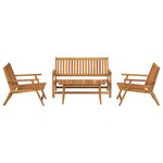 vidaXL Ensemble de repas extérieur 4 Pièces Marron Bois d'acacia massif