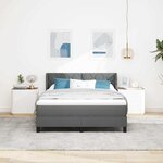 vidaXL Lit boxspring avec matelas avec matelas Gris foncé 160 x 200 cm