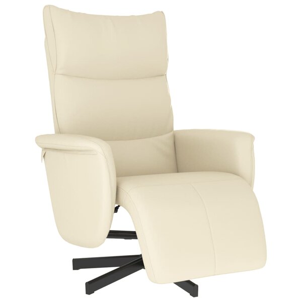 vidaXL Fauteuil inclinable avec repose-pieds crème similicuir