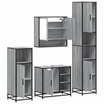 vidaXL Ensemble de meubles de salle de bain 4 Pièces sonoma gris