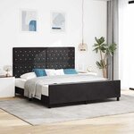 vidaXL Cadre de lit avec tête de lit Noir 180 x 200 cm Velours