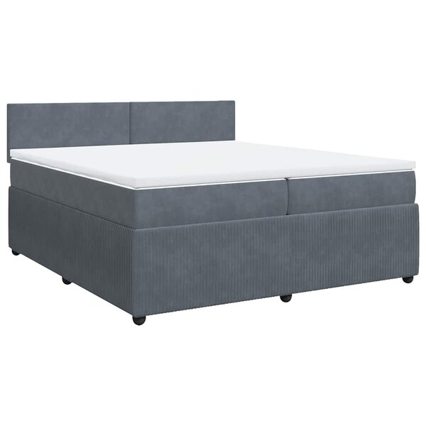 vidaXL Sommier à lattes de lit et matelas Gris foncé 200x200cm Velours
