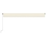 vidaXL Auvent manuel rétractable avec LED 600x350 cm Crème