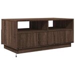 vidaXL Table basse avec lumières LED chêne marron 90x49x40 cm