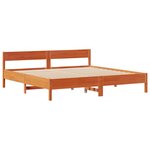 vidaXL Lit bibliothèque sans matelas cire marron 180x200 cm pin massif