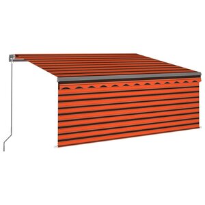 vidaXL Auvent rétractable manuel avec store 3x2 5 m Orange et marron