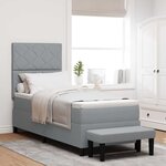 vidaXL Lit à ressorts avec matelas Gris clair 80 x 200 cm tissu