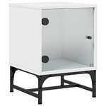 vidaXL Tables de chevet avec portes en verre 2 Pièces blanc 35x37x50 cm