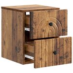 vidaXL Cabinet de chevet mural 2 Pièces Bois ancien 33 x 34 5 x 40 cm
