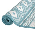 vidaXL Tapis d'extérieur aqua et blanc 80x150 cm design réversible