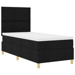vidaXL Lit à ressorts avec matelas noir 100x200 cm tissu