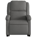 vidaXL Fauteuil inclinable électrique gris cuir véritable