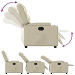 vidaXL Fauteuil inclinable Crème Similicuir