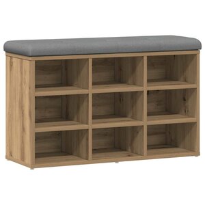 vidaXL Banc à chaussures chêne artisanal 82x32x50 cm bois d'ingénierie
