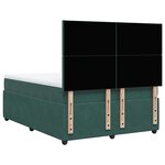 vidaXL Sommier à lattes de lit et matelas Vert foncé 140x200cm Velours