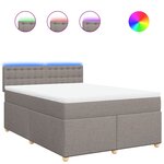 vidaXL Sommier à lattes de lit avec matelas Taupe 140x190 cm Tissu
