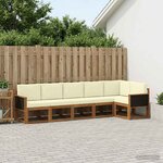 vidaXL Ensemble de canapés d'extérieur 6 Pièces Naturel et Crème