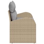 vidaXL Canapé de jardin avec coussin Beige 124 x 62 x 69cm polyrotin