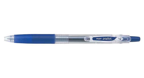 Roller Rétractable encre gel POP'LOL Pte 0,7 Trait 0,4 mm Bleu / Noir PILOT