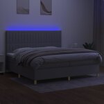 vidaXL Sommier à lattes de lit matelas et LED Gris clair 200x200 cm
