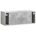 vidaXL Meuble TV mural Gris béton 78 5 x 31 x 30 cm Bois d'ingénierie