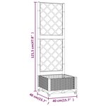 vidaXL Jardinière avec treillis Gris foncé 40x40x121 5 cm PP