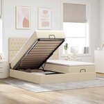 VidaXL Cadre de lit ottoman avec matelas crème 200x200cm tissu