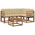 vidaXL Ensemble de canapés d'extérieur 5 pc Naturel et Beige