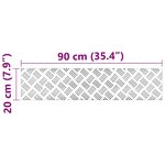 vidaXL Plaques à damier 2 Pièces Argent 90 x 20 cm Aluminium