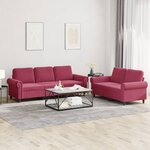 vidaXL Ensemble de canapés 2 Pièces avec coussins Rouge bordeaux Velours