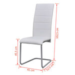 vidaXL Chaises à manger cantilever lot de 4 blanc similicuir