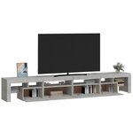 vidaXL Meuble TV avec lumières LED Gris béton 260x36 5x40 cm