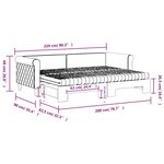 vidaXL Lit de jour avec lit gigogne et matelas noir 80x200 cm velours