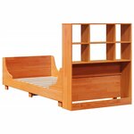 vidaXL Lit bibliothèque sans matelas cire marron 90x190 cm bois massif