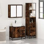 vidaXL Ensemble de meubles de salle de bain 3 Pièces Chêne fumé