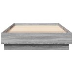 vidaXL Cadre de lit avec lumières LED sonoma gris 90x200 cm