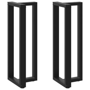 vidaXL Pieds de table de bar en T  2 pièces  noir  40 x 35 x (110-111) cm  acier