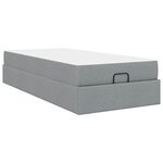 vidaXL Cadre de lit avec matelas Gris clair 90 x 200 cm tissu