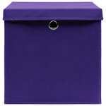 vidaXL Boîtes de rangement avec couvercles 4 Pièces 28x28x28 cm Violet