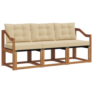 vidaXL Ensemble de canapés d'extérieur 3 Pièces Naturel et Beige
