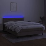 vidaXL Sommier à lattes de lit avec matelas LED Taupe 140x190 cm Tissu
