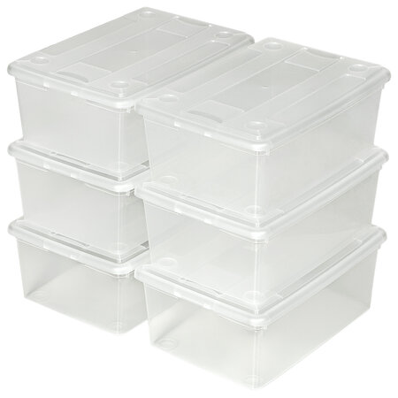 Tectake 24 boîtes de rangement plastique