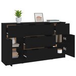vidaXL Ensemble de buffets 3 Pièces Noir Bois d'ingénierie