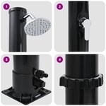 vidaXL Douche solaire extérieure Noir 217 cm PVC  aluminium