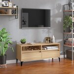 vidaXL Meuble TV chêne sonoma 100x34 5x44 5 cm bois d'ingénierie